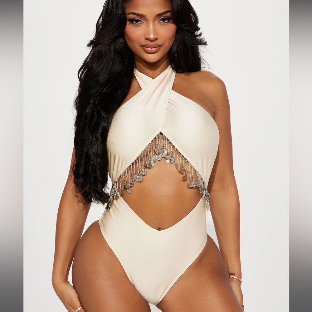 One piece halter swimsuit